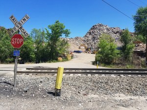 Strange pile of trash on a dead-end road in the South River watershed